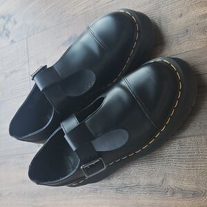 Dr. Martens Black Bethan T-Bar Platform Shoe